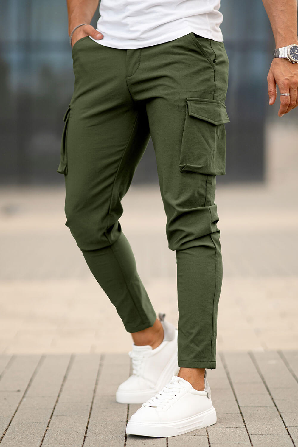 Men Casual Cargo Pant - Green